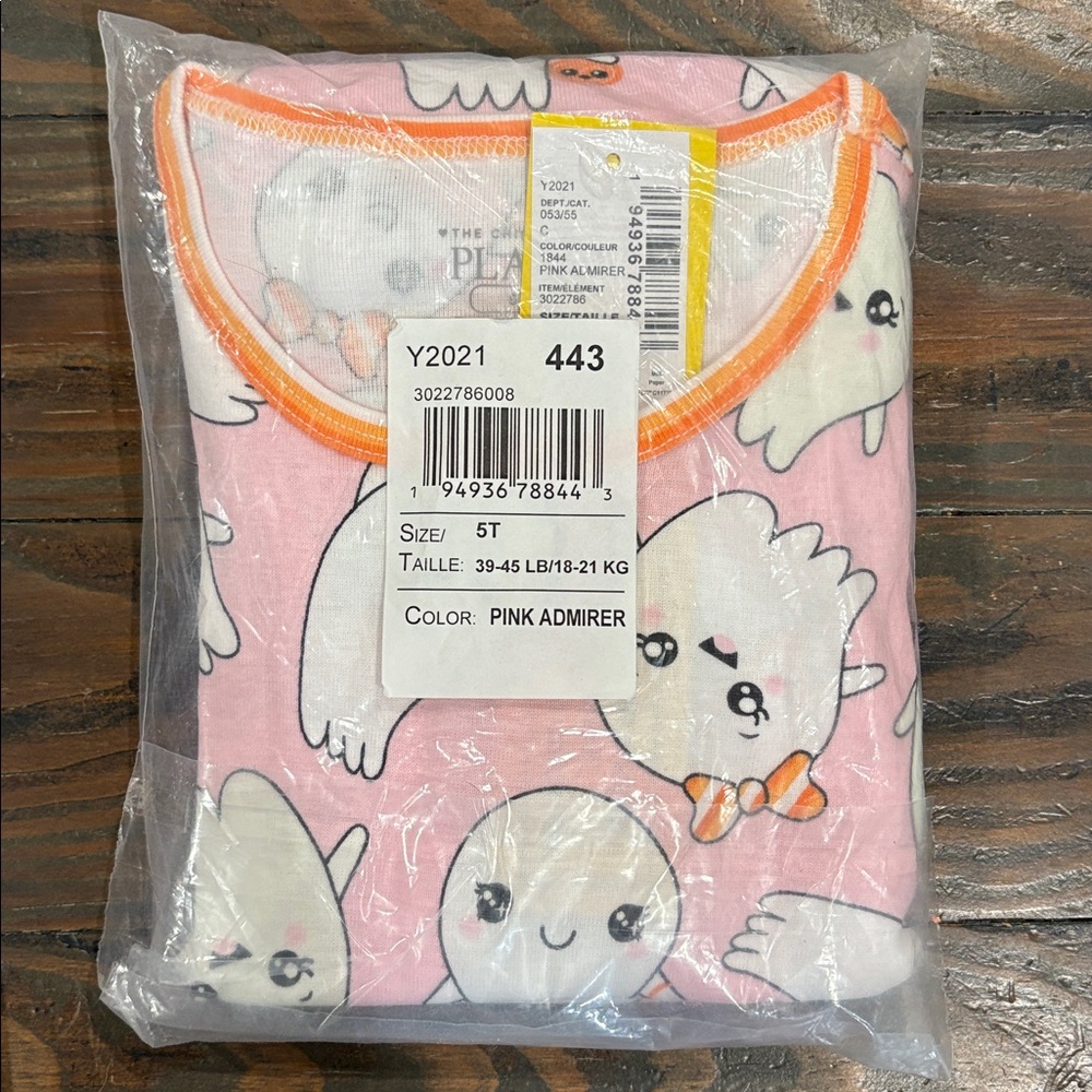 Girls’ Pink Ghost Print Pajama set size 5T